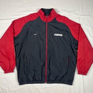 Vtg Nike Stanford Cardinal Mens Windbreaker Jacket XL Y2k Color Block A7
